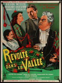 8p494 TROUBLE IN THE GLEN French 24x32 '55 art of Orson Welles & Margaret Lockwood in Scotland!