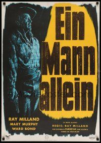 8p130 MAN ALONE German '56 different art of star/director Ray Milland by Leo Bothas!