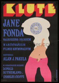 8p335 KLUTE Polish 23x32 '73 completely different Jan Mlodozeniec art of call girl Jane Fonda!