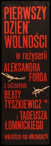 8p334 FIRST DAY OF FREEDOM Polish 11x33 '64 Aleksander Ford's Pierwszy dzien' wolnosci!