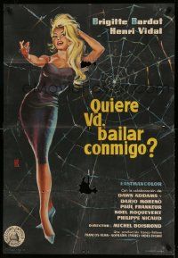 8p414 COME DANCE WITH ME Spanish '61 Voulez-vous Danser avec Moi?, sexy beckoning Brigitte Bardot!