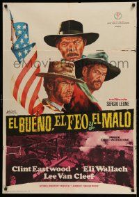 8p427 GOOD, THE BAD & THE UGLY Spanish '68 Eastwood, Wallach, Van Cleef by Jean Balonga Cassar!