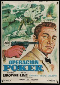 8p448 OPERATION POKER Spanish '66 cool art of scenes of guns, action, adventure by Renato Casaro!