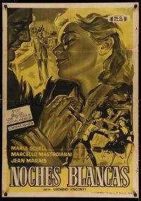 8p470 WHITE NIGHTS Spanish '59 Visconti's Le Notti bianche, Maria Schell, Marcello Mastroianni!