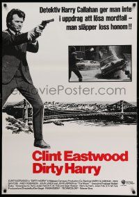 8p081 DIRTY HARRY Swedish R90s Clint Eastwood pointing his .44 magnum, Don Siegel classic!