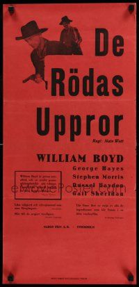 8p106 HOPALONG CASSIDY RETURNS Swedish stolpe R58 cowboy William Boyd in the title role!