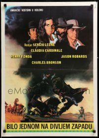 8p308 ONCE UPON A TIME IN THE WEST Yugoslavian 20x28 '68 Leone, Cardinale, Fonda, Bronson, Robards