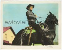 8r009 BILLY THE KID color-glos 8x10.25 still '41 best c/u of outlaw Robert Taylor on his horse!