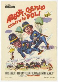 8s081 ABBOTT & COSTELLO MEET THE KEYSTONE KOPS Spanish herald '66 Xaneto art of Bud & Lou!