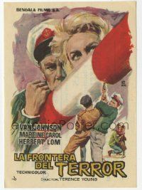 8s082 ACTION OF THE TIGER Spanish herald '62 Montalban art of Van Johnson & sexy Martine Carol!