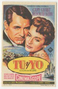 8s089 AFFAIR TO REMEMBER Spanish herald '58 different art of Cary Grant & Deborah Kerr by Soligo!
