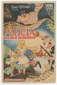 8s093 ALICE IN WONDERLAND Spanish herald '54 Walt Disney Lewis Carroll classic, different art!