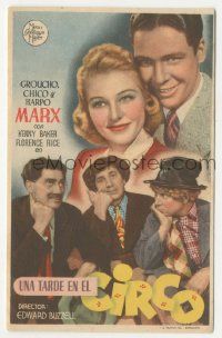 8s113 AT THE CIRCUS Spanish herald '45 Groucho, Chico & Harpo, Marx Brothers, different image!