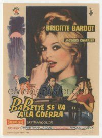 8s116 BABETTE GOES TO WAR Spanish herald '60 soldier Brigitte Bardot, Babette s'en va-t-en guerre!