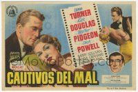 8s117 BAD & THE BEAUTIFUL Spanish herald '54 Kirk Douglas, sexy Lana Turner & Walter Pidgeon!
