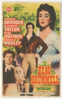 8s123 BEAU BRUMMELL Spanish herald '55 different image of Elizabeth Taylor & Stewart Granger!