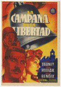 8s124 BELL FOR ADANO Spanish herald '47 different Soligo art of Gene Tierney & WWII soldiers!