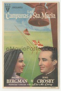 8s125 BELLS OF ST. MARY'S Spanish herald '47 different art of Ingrid Bergman & Bing Crosby!