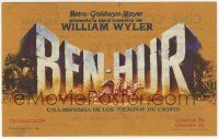 8s126 BEN-HUR Spanish herald '61 William Wyler classic religious epic, cool chariot race art!