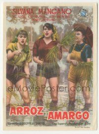 8s132 BITTER RICE Spanish herald '53 different image of Silvana Mangano & girls in rice field!