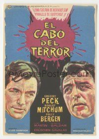 8s168 CAPE FEAR Spanish herald '62 Gregory Peck, Robert Mitchum, different art by Albericio!