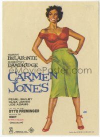 8s174 CARMEN JONES Spanish herald '63 great full-length Jano artwork of sexy Dorothy Dandridge!