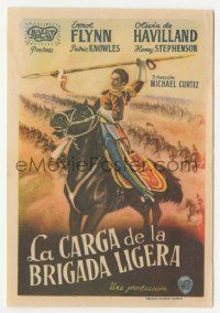 8s184 CHARGE OF THE LIGHT BRIGADE Spanish herald '47 different art of Errol Flynn w/spear on horse!
