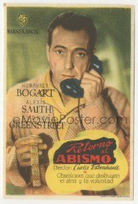 8s196 CONFLICT Spanish herald '47 different image of Humphrey Bogart on phone with bracelet!