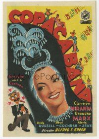 8s200 COPACABANA Spanish herald '50 different art of wacky Groucho Marx & sexy Carmen Miranda!