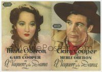 8s201 COWBOY & THE LADY 4pg Spanish herald '40 portraits of Gary Cooper & pretty Merle Oberon!