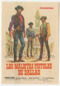 8s208 DAMNED PISTOLS OF DALLAS Spanish herald '67 cool spaghetti western art of cowboys on street!