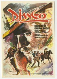 8s228 DJANGO Spanish herald '67 Sergio Corbucci spaghetti western, cool Mac art of Franco Nero!