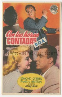 8s207 D.O.A. Spanish herald '52 Edmond O'Brien, Pamela Britton, classic film noir, different!