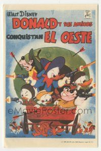 8s233 DONALD DUCK GOES WEST Spanish herald '66 Disney, great western cowboy cartoon art!