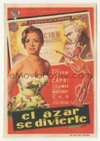 8s247 EL AZAR SE DIVIERTE Spanish herald '58 Albericio art of sexy Maria Cofan by Devil & money!