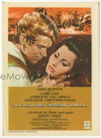 8s254 FALL OF THE ROMAN EMPIRE Spanish herald '64 Anthony Mann, Sophia Loren, different artwork!