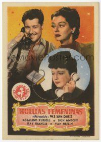 8s257 FEMININE TOUCH Spanish herald '50 Rosalind Russell, Kay Francis & Don Ameche, different!