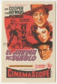 8s289 GARDEN OF EVIL Spanish herald '55 Soligo art of Gary Cooper, Susan Hayward & Richard Widmark
