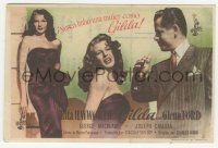 8s296 GILDA Spanish herald '46 sexy Rita Hayworth in sheath dress & slapped by Ford, different!