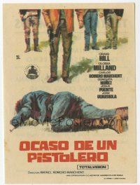 8s325 HANDS OF A GUNFIGHTER Spanish herald '65 spaghetti western art of cowboys over fallen man!