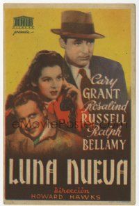 8s343 HIS GIRL FRIDAY Spanish herald '43 Howard Hawks classic, Cary Grant, Russell & Bellamy!
