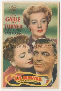8s345 HOMECOMING Spanish herald '48 different image of Clark Gable, Lana Turner & Anne Baxter!