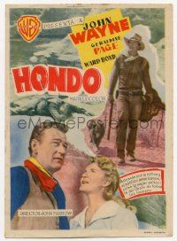 8s346 HONDO Spanish herald '54 two great images of cowboy John Wayne + Geraldine Page