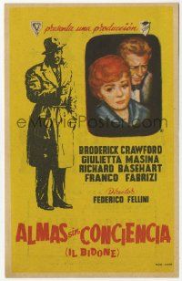 8s363 IL BIDONE Spanish herald '57 Federico Fellini, Broderick Crawford, Giulietta Masina!