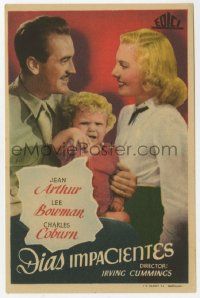 8s364 IMPATIENT YEARS Spanish herald '48 pretty Jean Arthur & Lee Bowman with their child!