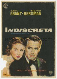8s368 INDISCREET Spanish herald '58 different Mac art of Cary Grant & Ingrid Bergman, Stanley Donen