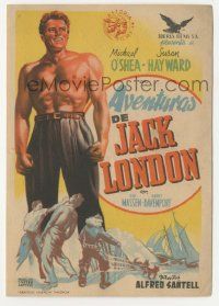 8s380 JACK LONDON Spanish herald '47 full-length art of shirtless smiling Michael O'Shea!