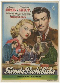 8s386 JOHNNY EAGER Spanish herald '49 different image of sexy Lana Turner & Robert Taylor!