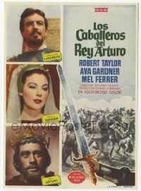 8s395 KNIGHTS OF THE ROUND TABLE green title Spanish herald '55 Taylor as Lancelot, Ava Gardner