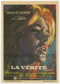 8s398 LA VERITE Spanish herald '70 Mac Gomez art of sexy Brigitte Bardot, Henri-Georges Clouzot!